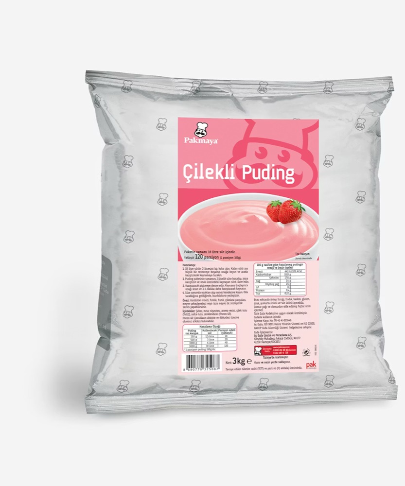 Pakmaya Çilekli Puding 3kg*4